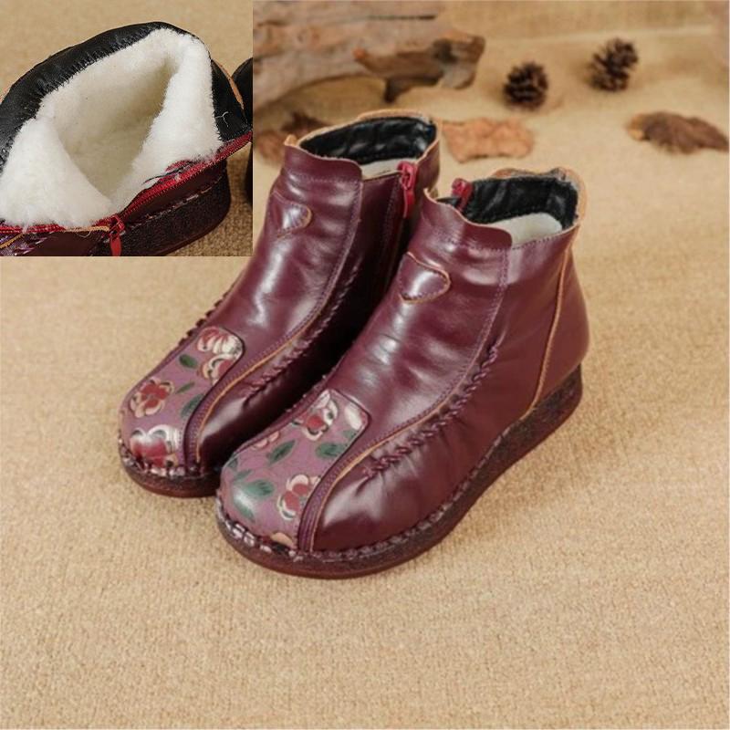 

Johnature Плюшевые Теплые Хлопковые Ботинки Этнический Стиль Натуральная Кожа Удобные Ретро Ботильоны 41-Plush фиолетовый