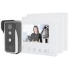 2?Wire System Video Doorbell Kit 7in TFT LCD 3 Monitors Clear Night Vision Home Intercom 100?240V