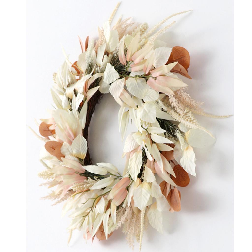 Artificial Ear of Rice Front Door Wreath for Window Hallway Farmhouses Home Decoration Thanksgiving Decoration Wreath