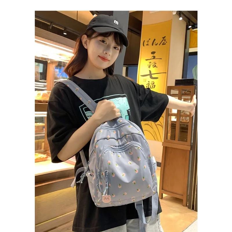 Ins Niche Japanese Korean Primary and Secondary School Students Schoolbags Are Large Capacity Light and Lovely Printed Backpack