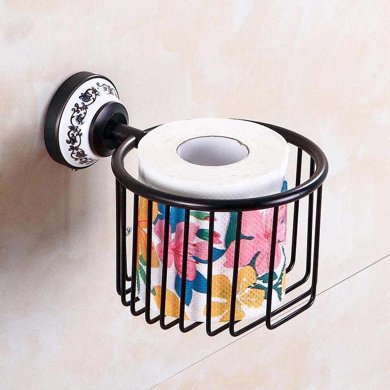 Black poceilain decoration finish copper Brass Bathroom accessories Bath Hardware Set Towel Rack Towel Bar Paper Holder