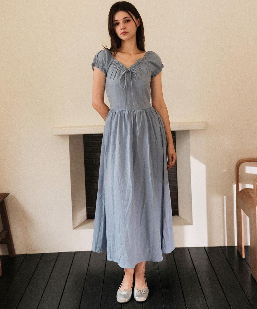 KOOLKITTEN Bella Ribbon Puff Long Maxi Dress