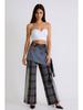 Jeans Patchwork a Quadri Multistile Design Americano con Cintura Rimovibile - Collezione Autunno/Inverno