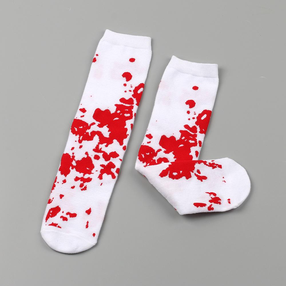 Blutige Spritzer Kniestrümpfe für Kinder Halloween Zombie Cosplay Blutdruck Kniestrümpfe Kinder Mädchen Party Kostüm Socken