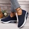Modne Oddychające Dzianinowe Sneakersy na Koturnie Kobieta Wiosna Jesień Wsuwane Platformowe Sneakersy Sportowe Kobieta Plus Size Gruba Podeszwa Buty do Chodzenia