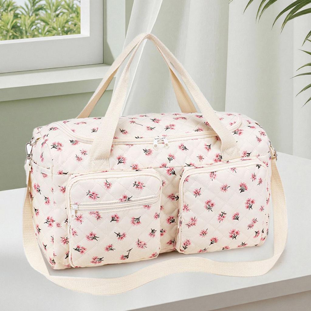 Quilted Mommy Bag Large Capacity Weekender Bag Cute Travel Bag for Hospital and Weekender Travel