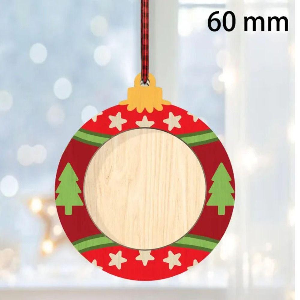with Hanging Ropes Photo Frame Wooden Xmas Tree Decorations Picture Ornaments for Christmas Tree