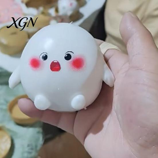 Handquetsch-Stressball Cartoon gedämpftes Brötchen Spielzeug mit Dampfgarer, Teig-Übung zur Entspannung Sensorisches Fidget-Spielzeug, Anti-Angst-Dampfgarer