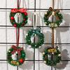 Christmas Wreath Decoration Mini Wreath with Bow And Bell Artificial Greenery Wreath for Tree Door Wall Holiday Home Decoration