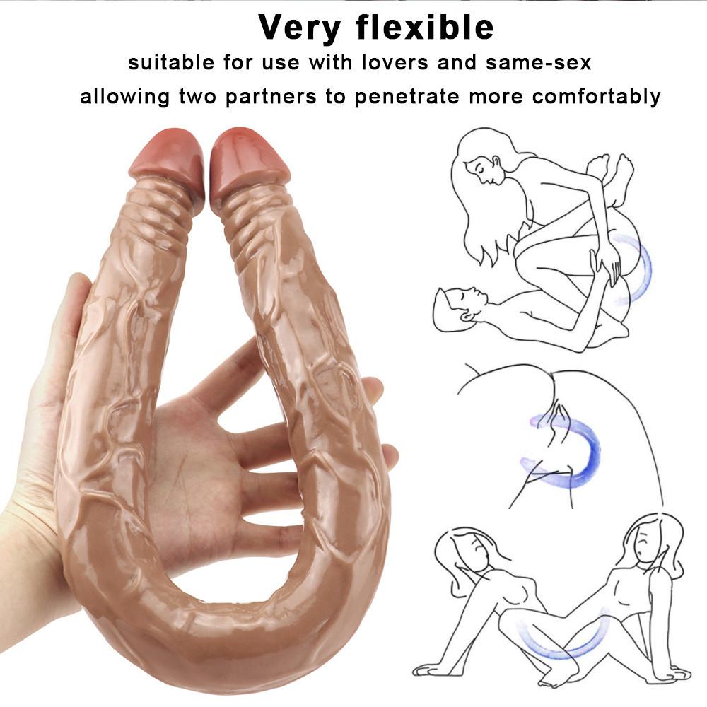 Dildo RUNYU Double Long Realistic Dildos Cock Vaginal Anal Plug Adult Products Penis For Women Sex Toys