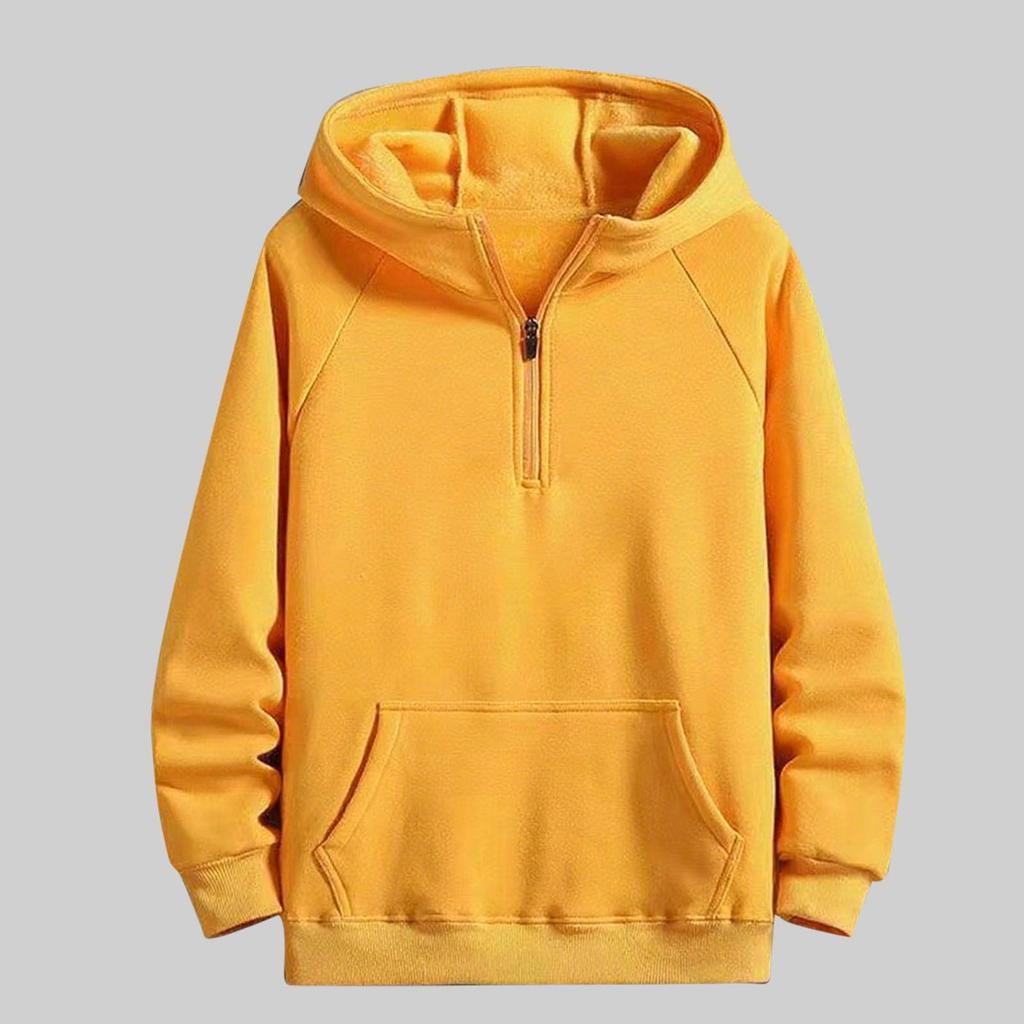 Men Hoodies Loose Sweatshirts Casual Fleece Lined Sweatshirt Winter Warm Hooded Pullover Tops With Pocket