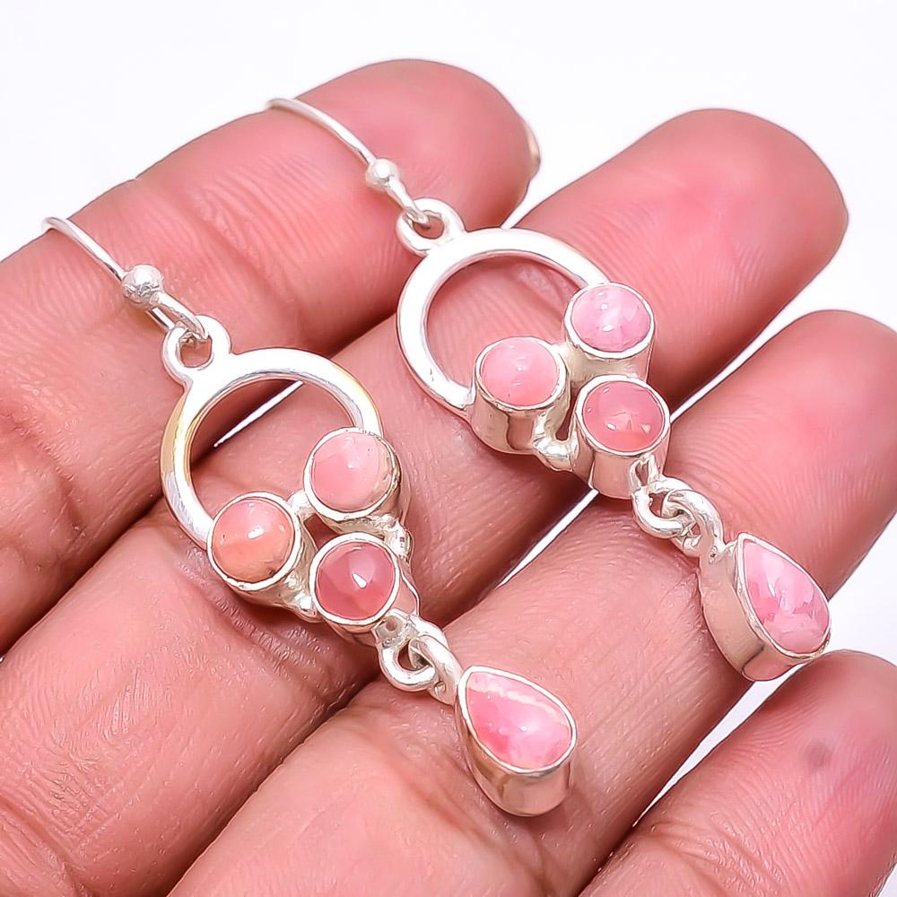 

Серьги из стерлингового серебра 925 пробы с родохрозитом, Аргентина, 1,95 дюйма, E25