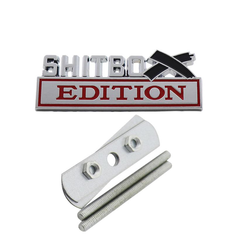 3D Car Styling SHITBOX EDITION for Car Grille Fender Trunk Rear Bonnet Nameplate Decal Emblem Badge Sticker