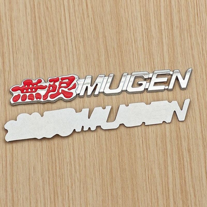 3D Metal Letters Mugen Emblem Car Front Grille Logo Rear Trunk Sticker Fender Side Badge for Auto Exterior Accessories