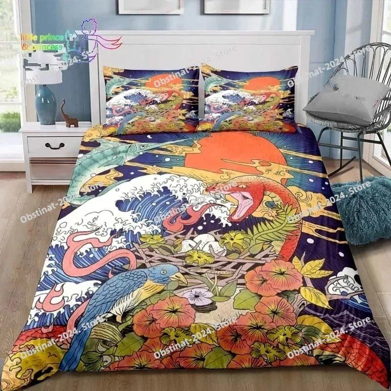 Japanese Style Scenery Art Bedding Set Single Twin Full Queen King Size Bed Set Adult Kid Bedroom 3D Print Bedding Gift
