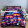 Psychedelic Glowing Mushrooms Bedding Duvet Cover Set Duvet Cover Pillowcases (1 * Duvet Cover 2 * Pillowcases, Without Duvet Insert)