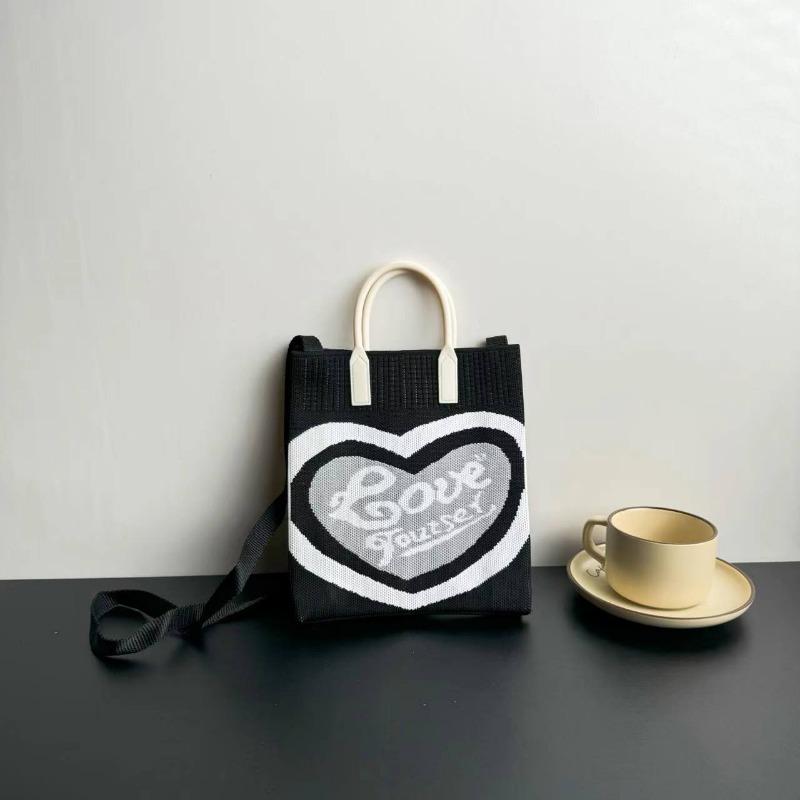 New Large-capacity Knitted Bag, High-end, Mobile Phone Bag, Niche Shoulder Messenger Bag, Cartoon Fashion Handbag.