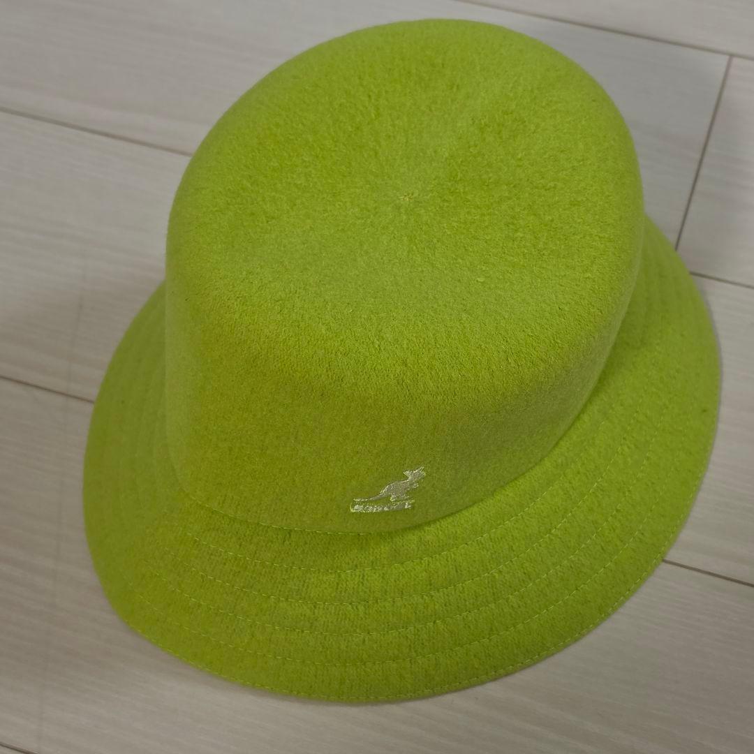 Used KANGOL bucket hat lime green size M
