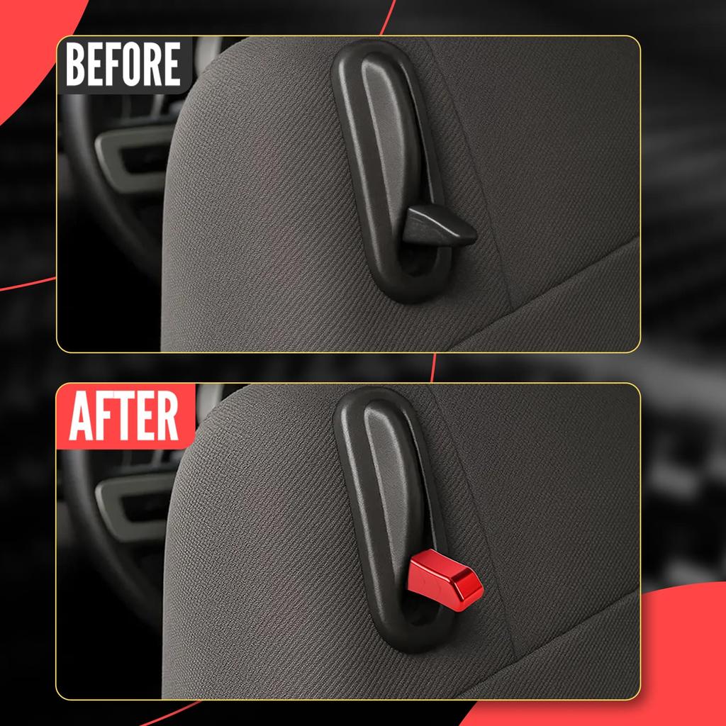 2PCS Car Adjustment Rods Seat Release Lever Knob Latch Handle Side Red Black Aluminum Alloy For Ford Mustang 2005 2006-2014