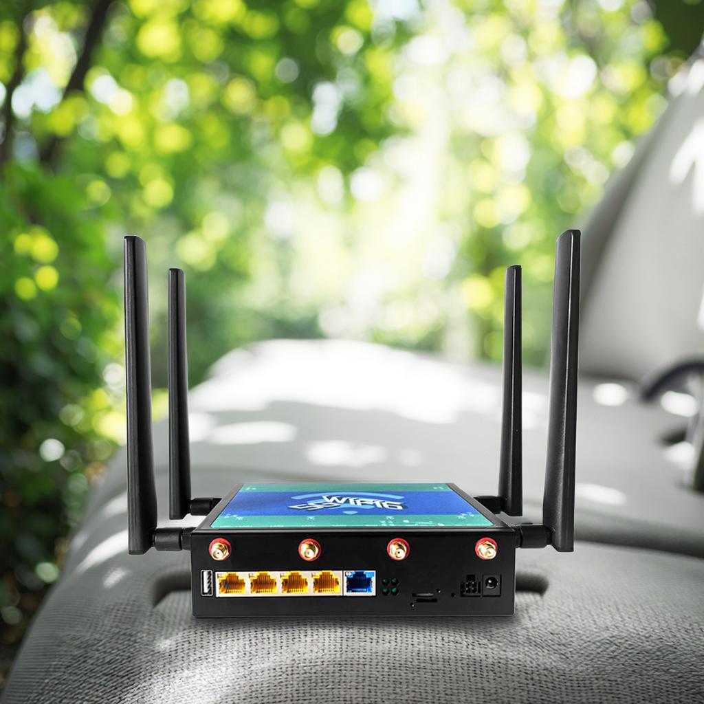 Industrial Design Hot Sale 5G Modem Vehicle WIFI Router OpenWrt with High-Gain Antennas Customized 5G Router with SIM Card Slot