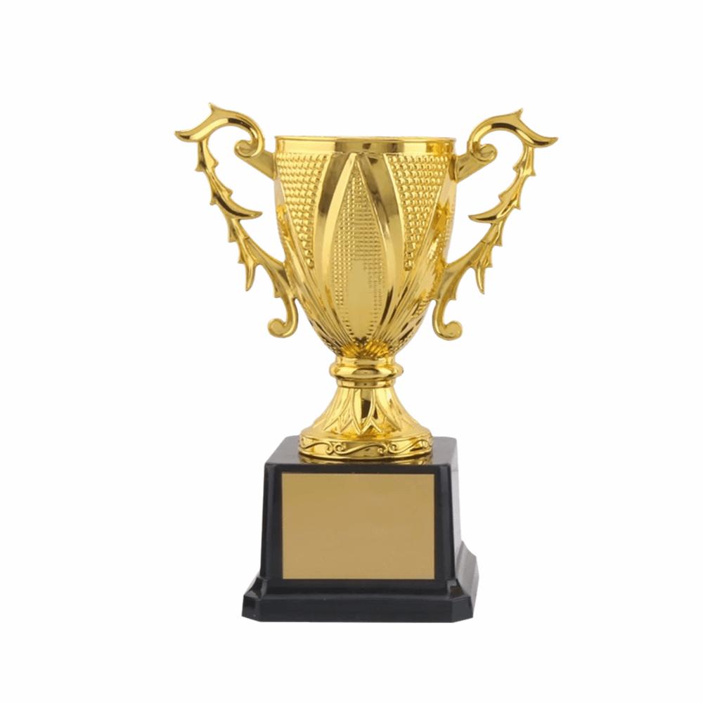 Goldfarbene Metalltrophäe Große Größe Individuell Gestaltbar Champion-Trophäe Kinderspielzeug Bastelspielzeug Pokal Wettbewerb Fußball
