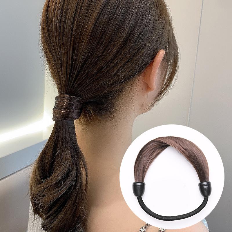 2Pcs/Lot Wig Solid Color Scrunchies Women Hair Rope Elegant Ponytail Holder Rubber Band Elastic Hairband Hair Accessories