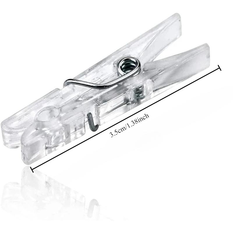 50pcs Plastic Mini Photo Clip Transparent Spring Hanging Clip DIY Wedding Party Wall Home Decoration Photo Clip Socks Clips