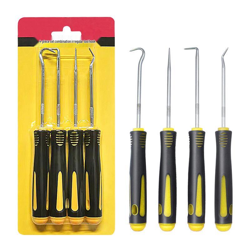 4-Piece Oil Seal Hook Set: Tire Repair & O-ring Puller Removal Tools