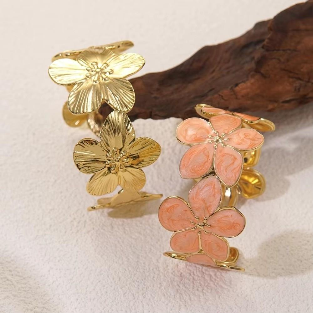 Non-Fading Flower Bangle Opening Design Flower Opening Ladies Bangle  Romantic Gift