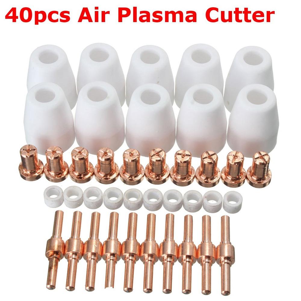 40pcs Ceramic Nozzles Air Plasma Cutter Kit PT-31 Torch Consumables For Plasma Cutting Machines