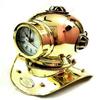 Nautical Shiny Brass Divers Diving Helmet Clock Desk Decorative Item 20.32 Cm