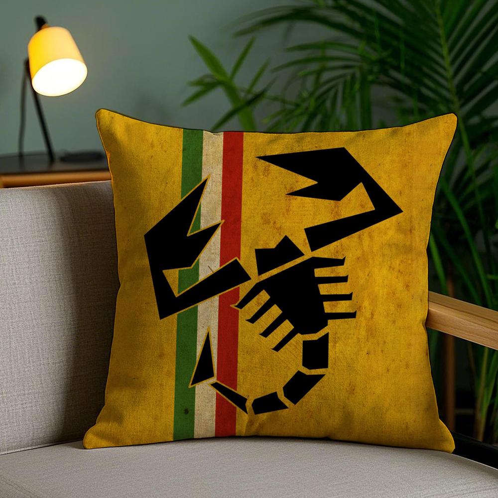 A-Abarth Scorpion Cushion Cover Soft Short Plush Double-Sided Printing Home Decor Machine Washable Pillow Case Gift