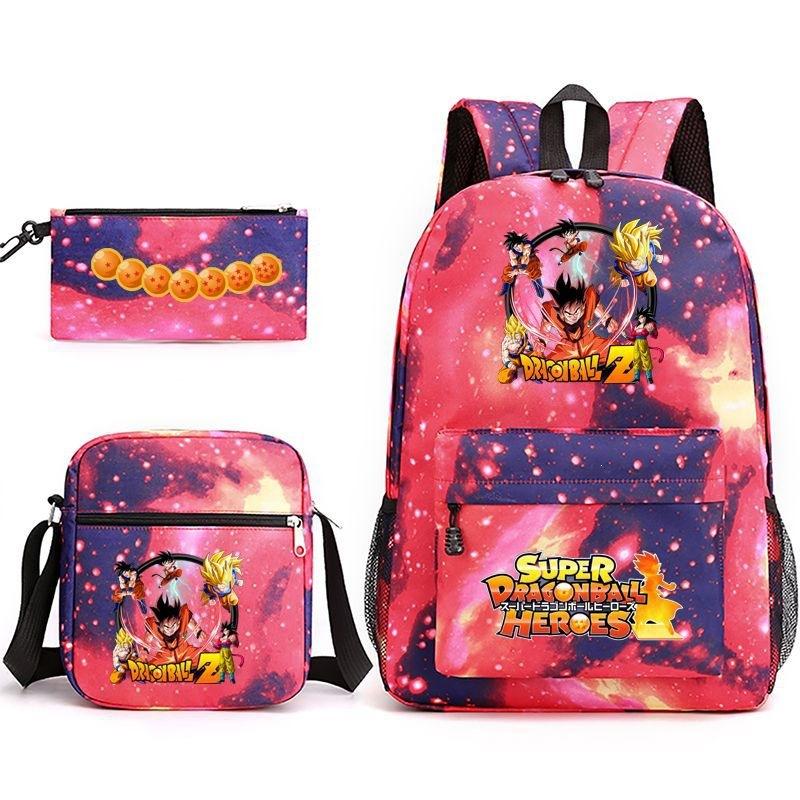 Dragon Ball Super Z Printed Backpack 3-Piece Set Casual Outdoor School Bag 3-Piece Set