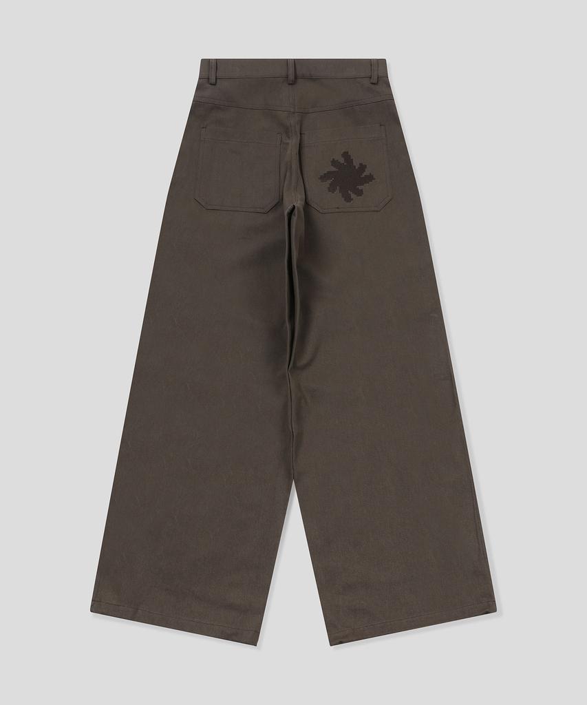 SLOW RECORD HOUSE Double Pintuck Cotton Pants_Brown