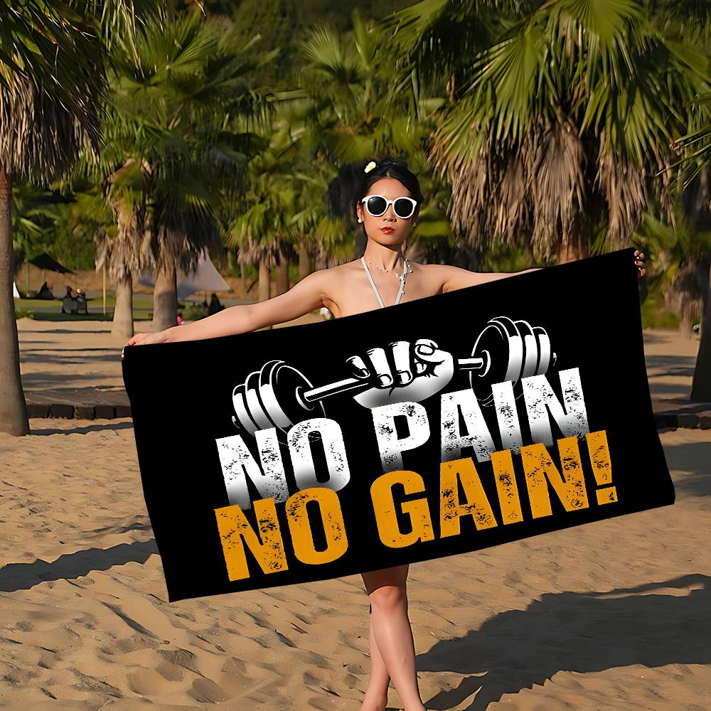 No Pain No Gain GYM Beach Towel Colorful Bath Towels For Girl Microfiber Quick Dry Sand Free Beach Yoga Spa Gym Pool
