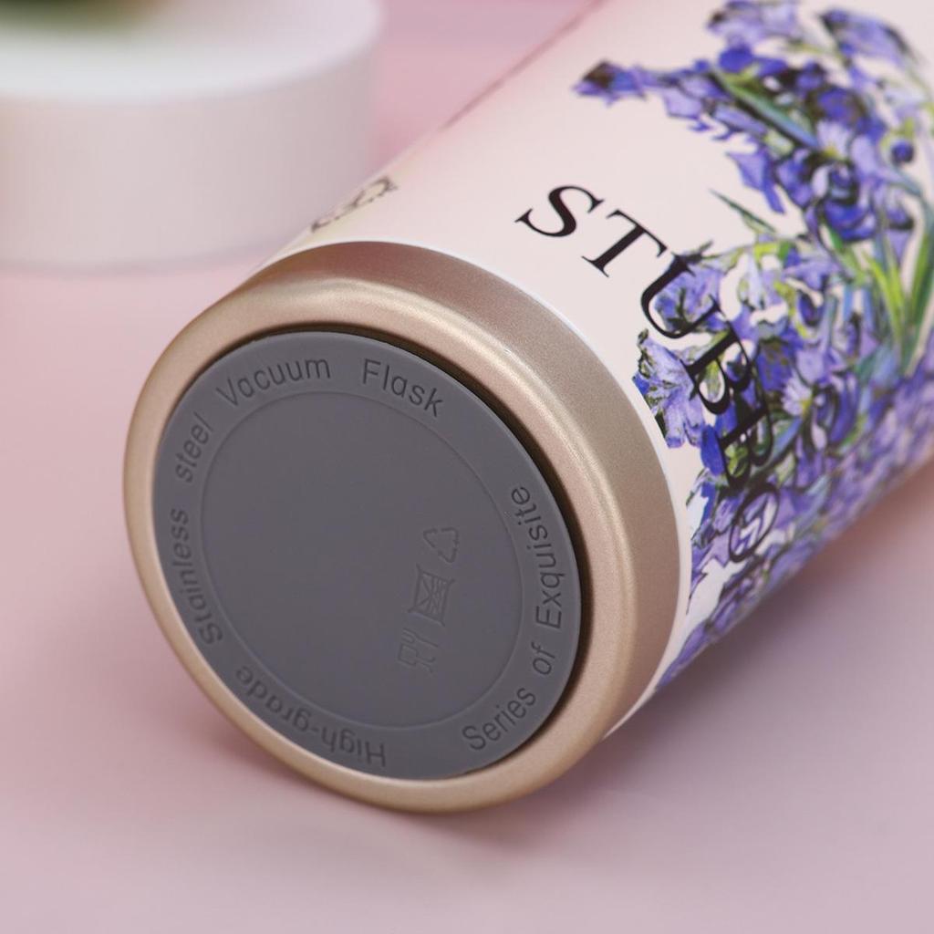 Lily of the Valley 316 Stainless Steel Insulated Coffee Cup with Double-Layer Straw