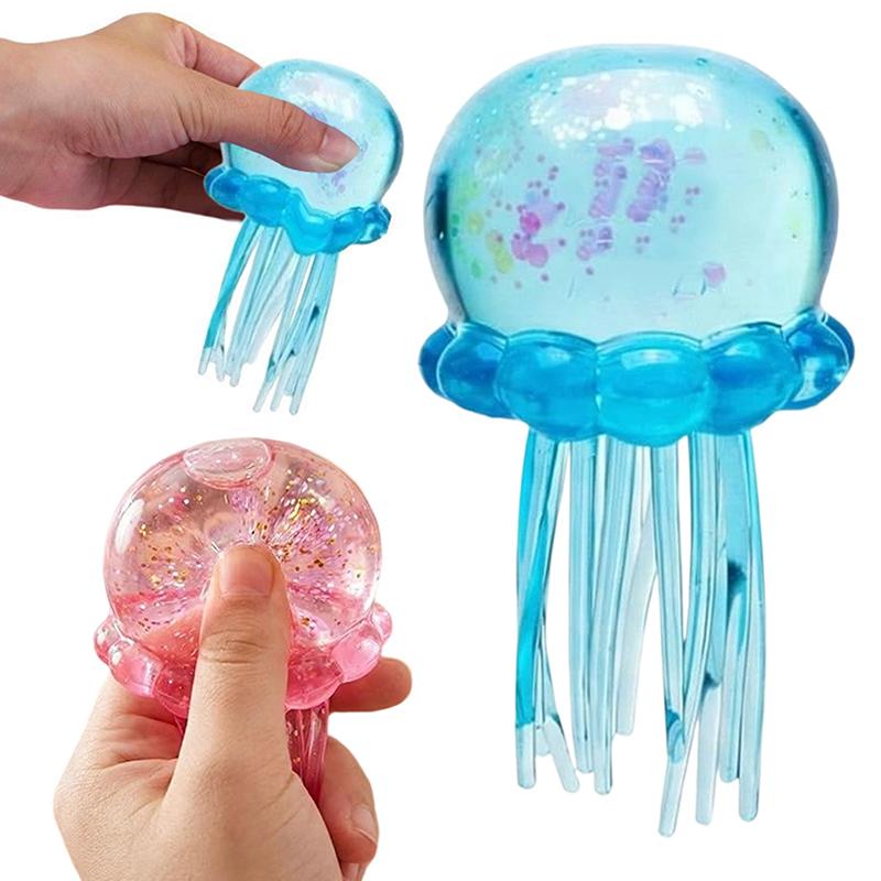 Jellyfish Squishy Fidget Toy Slow Rebound Squeeze Toy for Stress and Anxiety Relief Kids Classroom Office Decor