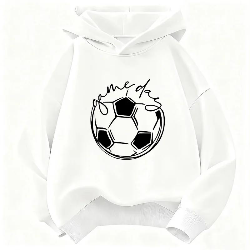 2026Funny Game Day Football Hoodie Children's Sweatshirt Hoody for Boys Girls Casual Hoodies Hip Hop Clothes