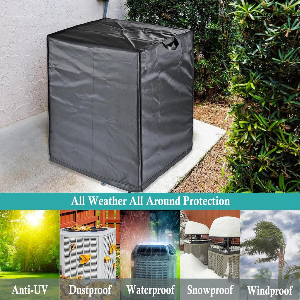 Central Air Conditioner Covers for Outside Units, 600D Heavy Duty Waterproof Snowproof & Windproof, Large AC Unit Covers Outdoor for Winter,Square AC