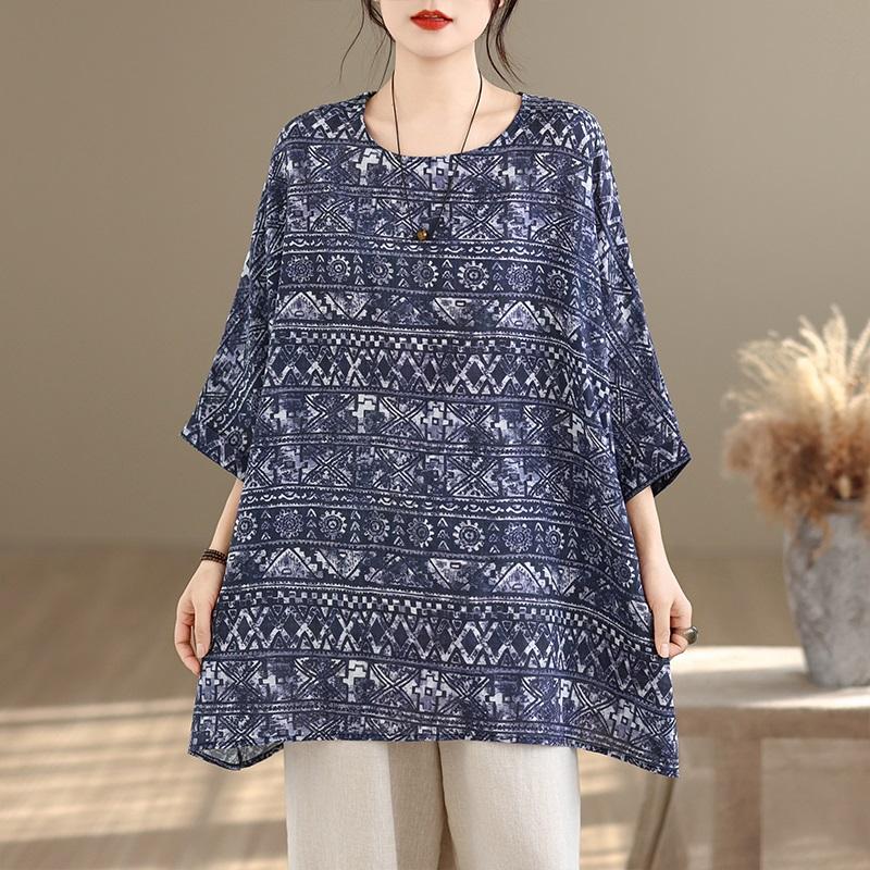 Короткий рукав, свободная винтажная футболка с цветочным принтом, повседневная, свободная, женская летняя футболка