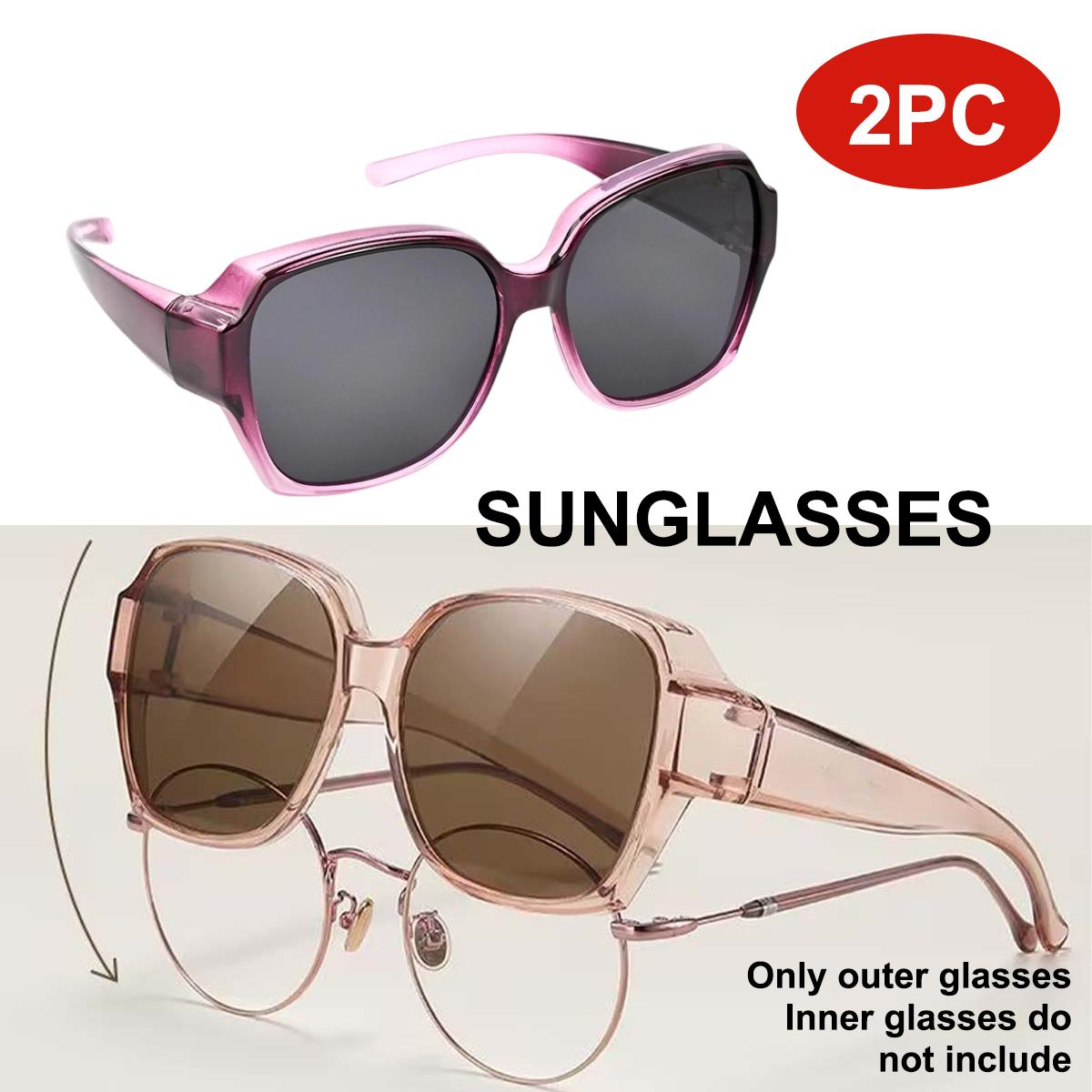 Sunglasses Fit Over Glasses for Women,Trendy Square Sun Glasses Oversized Shades T01