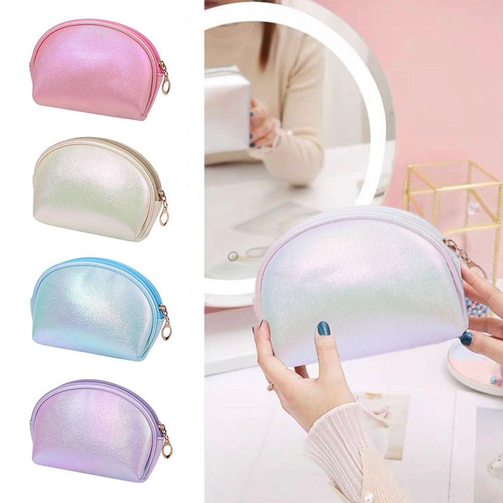 

Портативный органайзер для макияжа, большая вместительная сумка для хранения туалетных принадлежностей, маленькие косметички в форме ракушки, дорожные сумки