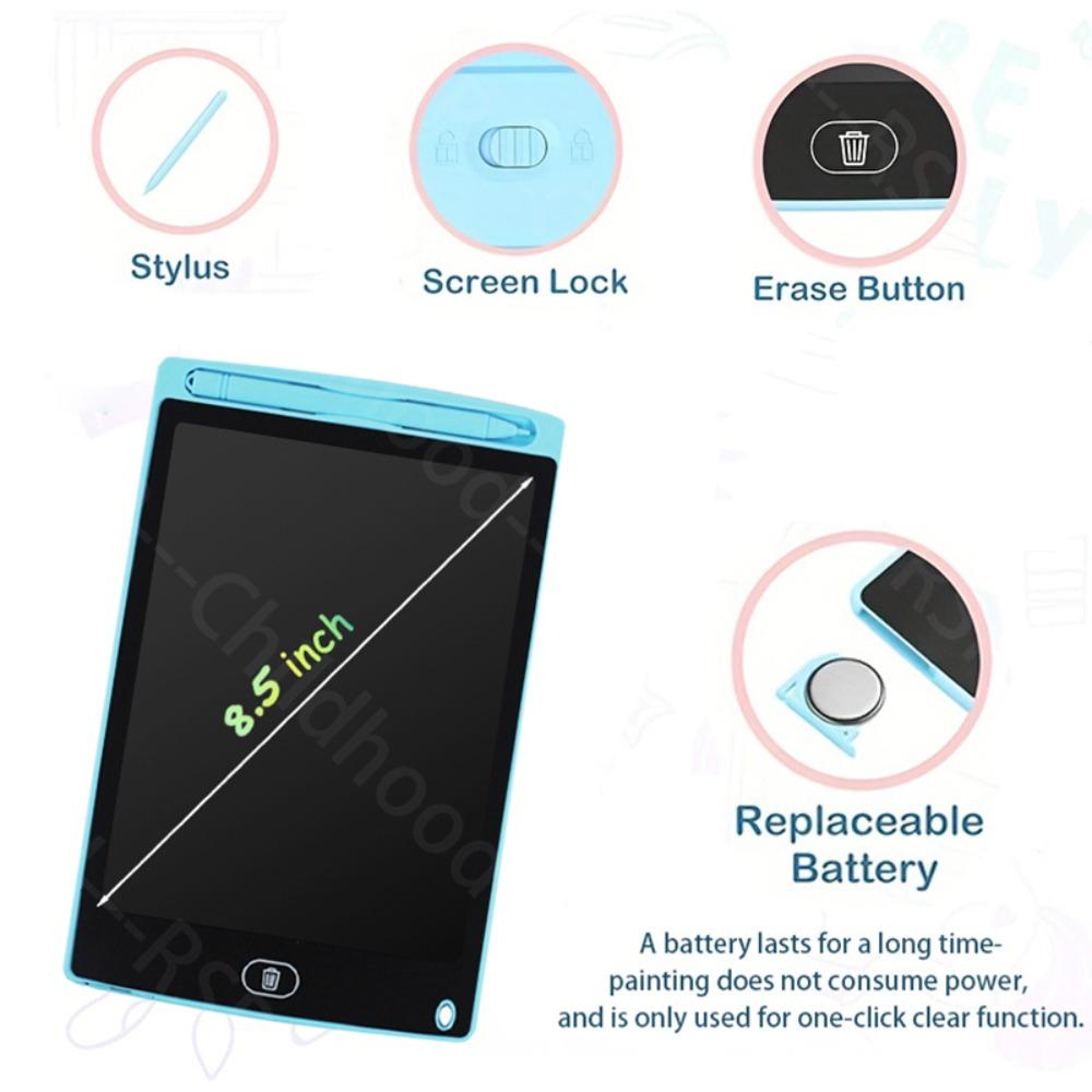 8.5 Inch LCD Writing Tablet Reusable Magic Drawing Board with Stylus Erasable Doodle Pad Toys For Kids 3-8 Years Girls Boys Christmas Birthday gifts