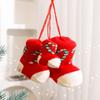 Gestrickter Weihnachts-Stiefel-Anhänger Bunter Weihnachtsbaum-Anhänger Frohe Weihnachten Dekoration