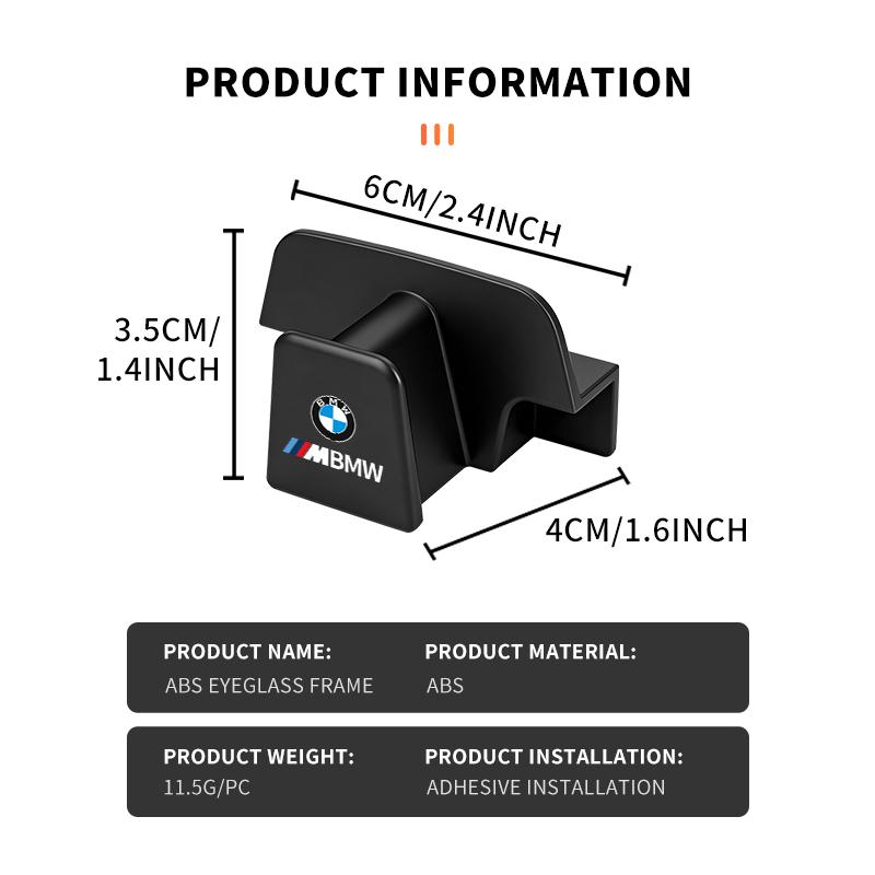 Car Seat ABS Self-Adhesive Glasses Holder Sunglasses Storage Accessories For BMW M 1 3 4 5 6 7 Series M3 M6 F01 F02E34 E36 E70