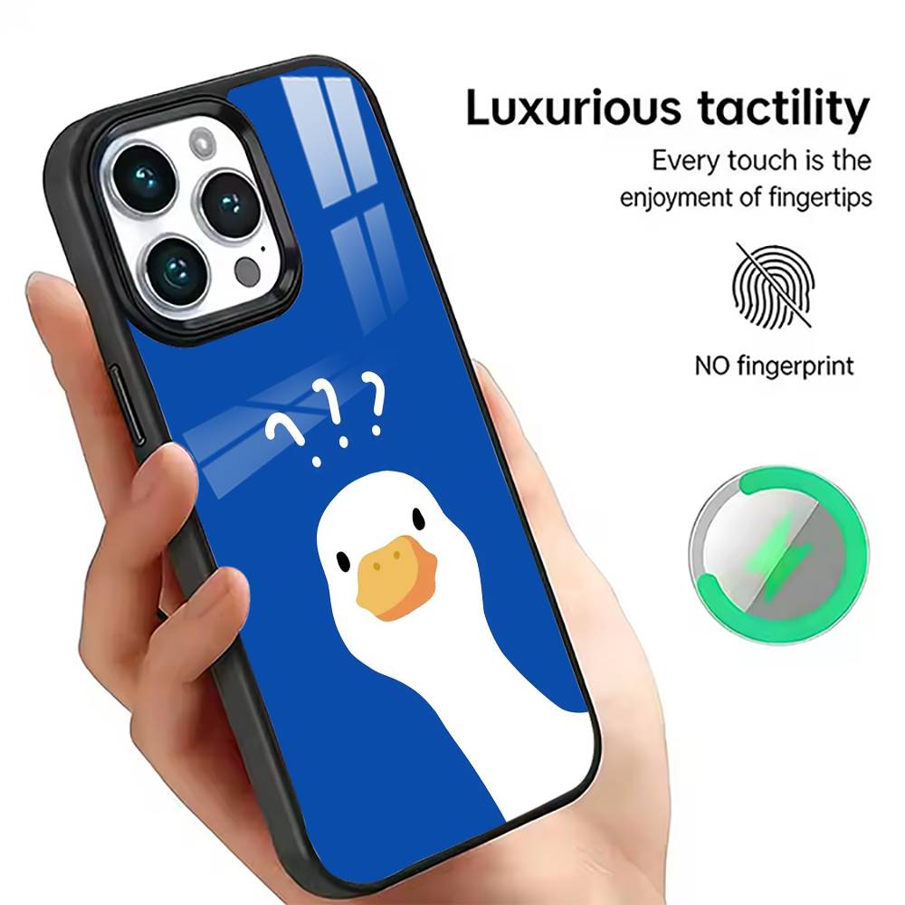 Cute Cartoon Cat & Duck Aesthetic  Phone Case For iPhone17,16,15,14,13,12,11 Plus,Pro Magnetic For Magsafe Wireless Charging