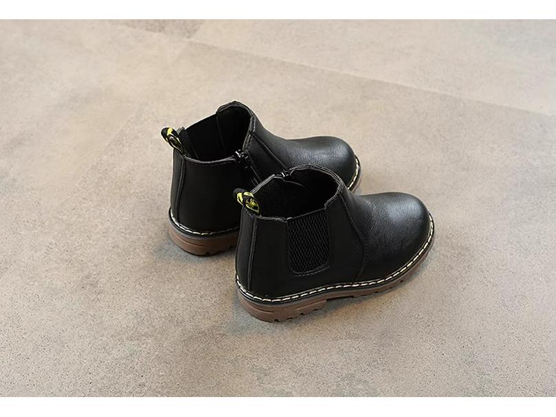 Martin-Stiefel für Kinder: 2025 Herbst/Winter, Schwarze Kurzstiefel im koreanischen Stil für Mädchen und Jungen, Britischer Stil, Weiche Sohle.