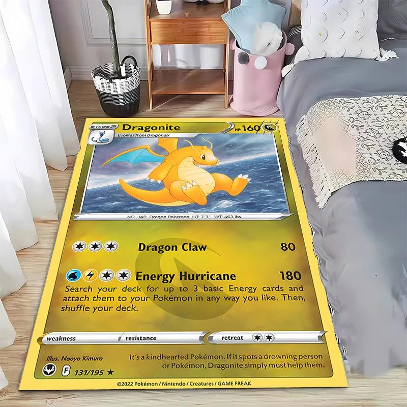 Japanese Game Retro Pokemon Card Pattern Carpets Bedroom Play Mats Rug Liveroom Home Decor Carpet Crawl Mat Play Area Rug