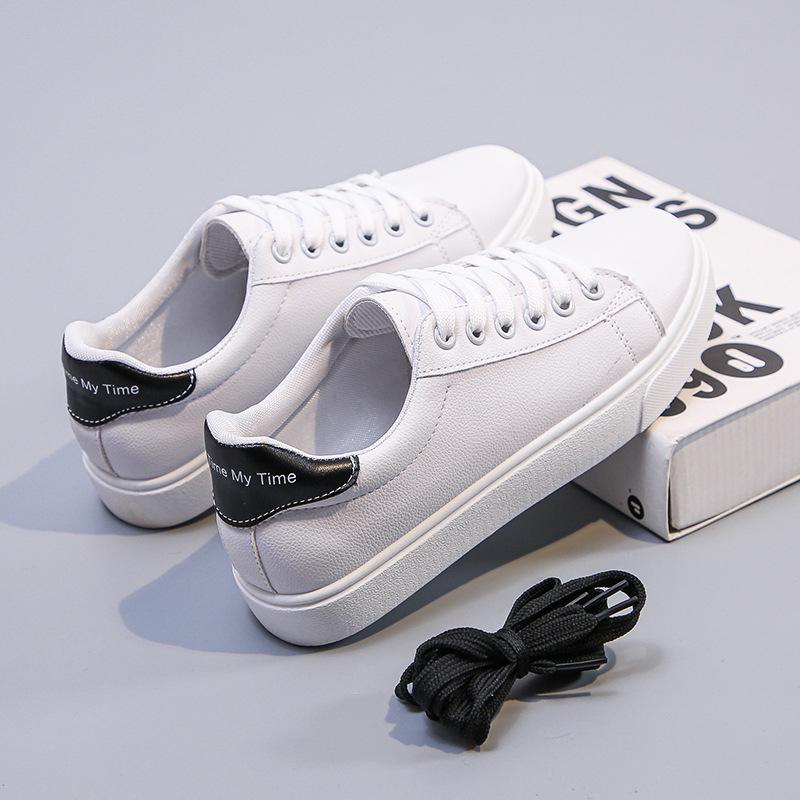 Zapatillas de Moda Blancas de Tacón Bajo para Mujer Primavera/Otoño 2025 - Tacón Plano, Estilo Deportivo Casual