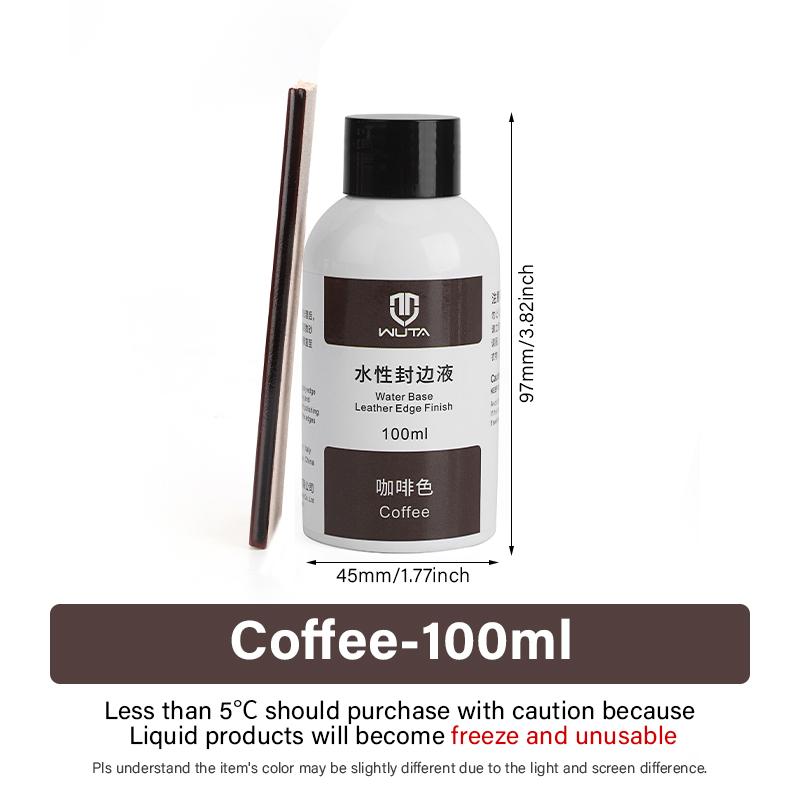 WUTA 30/100ml Leather Finish Water-Base Edge Coating Color Edge Sealing Liquid Dressing Painting Clear & Smooth Treatment Agent